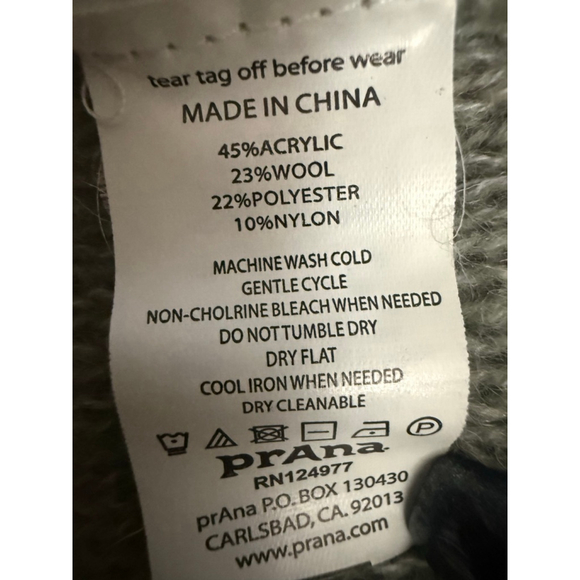 Women's prAna Gray Cable Knit Fringe Shelby Poncho Sweater M - Picture 6 of 6